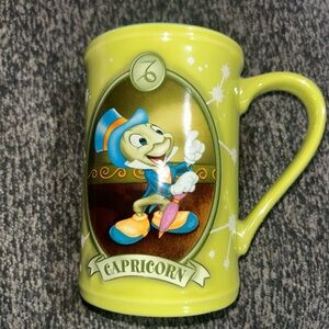 Disney Store Coffee Mug Capricorn Jiminy Cricket Tall Lime‎ Green NWT